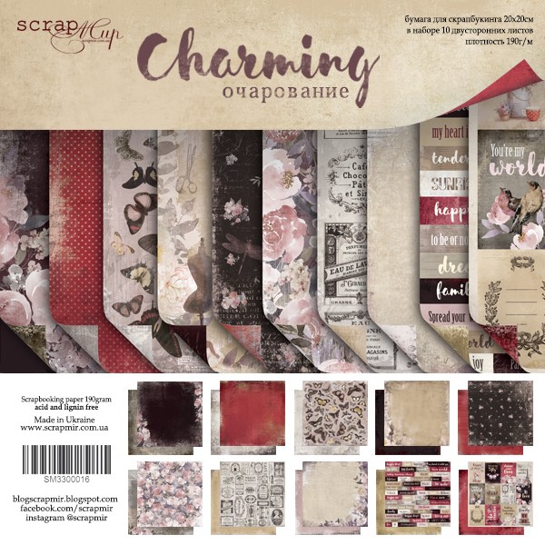 Papiers scrapbooking 20 x 20 cm album faire part carte Scrapmir CHARMING - Photo n°1