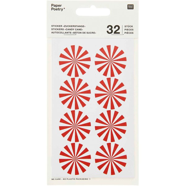 Stickers ronds - I love Christmas - Rouge et Blanc - 32 pcs - Photo n°1