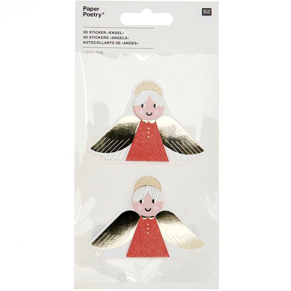Stickers 3D - I love Christmas - Anges - 2 pcs - Photo n°1