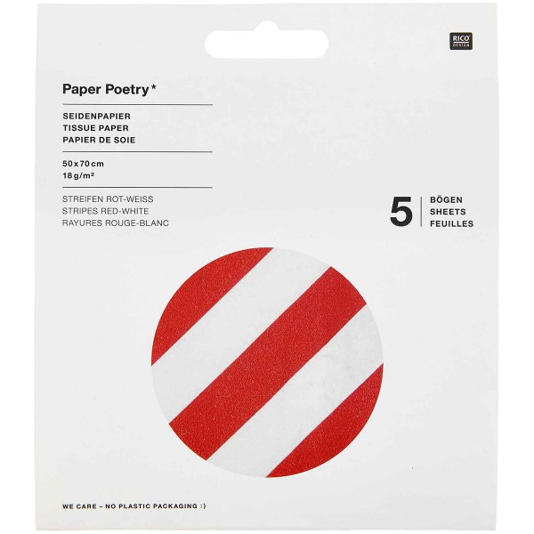 5 Papiers de soie 'Rico Design - Paper Poetry' Blanc Pois multicolores  50x70 cm - La Fourmi creative
