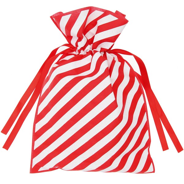 Grand Sac Cadeau en tissu - I love Christmas - Rouge et Blanc - 30 x 45 cm - Photo n°1