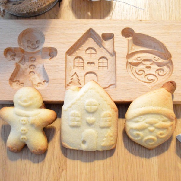 Moule en bois pour biscuits fourrés - Noël - 3 pcs - Photo n°3