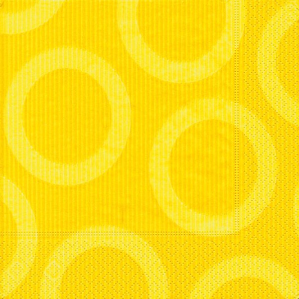 Serviette en papier Graphique Cercles jaunes - Photo n°1