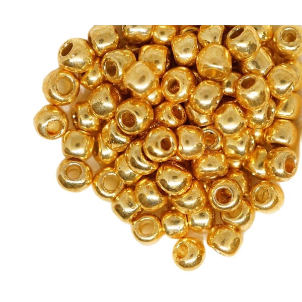 Perles de Rocaille de TOHO Japonaises en Verre Rond Métallique Doré Galvanisé au Pergélisol 20g 6/0 - Photo n°1