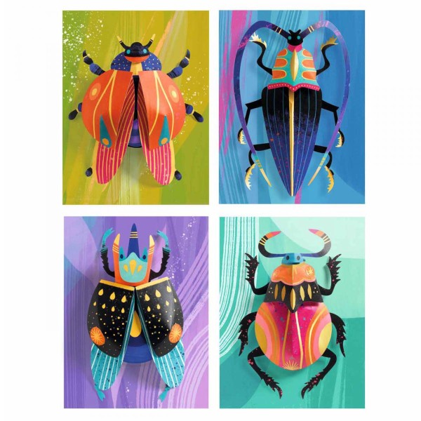 Kit créatif Djeco - Paper bugs - 4 tableaux 3D - Photo n°4