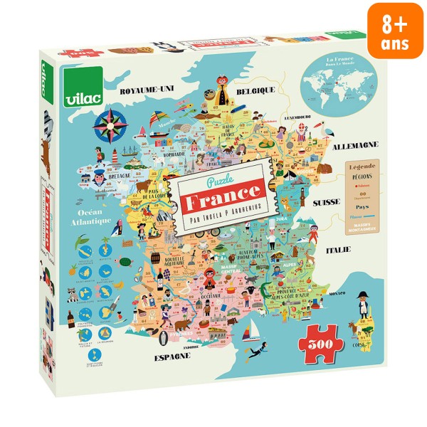 Puzzle pour enfants - Carte de France - 300 pcs - Photo n°1