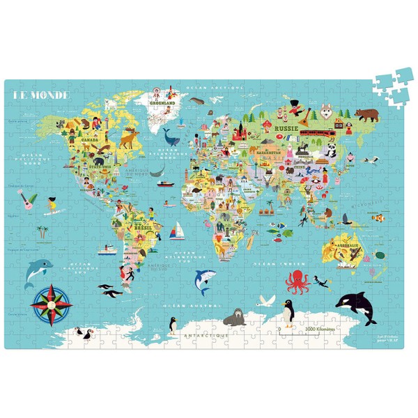 Puzzle pour enfants - Carte du monde - 500 pcs - Photo n°2