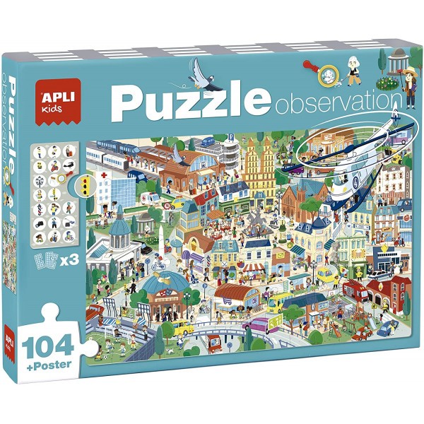 Puzzle - Enfant - 104 pièces - Thème ville - Apli Kids - Photo n°1