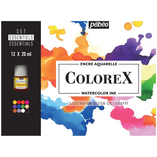 Coffret Encre Aquarelle Colorex - Essentiels - 20 ml - 12 pcs - Photo n°1