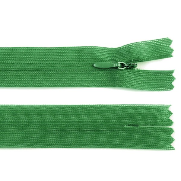 1 pc Fougère vert invisible Nylon zipper largeur 3mm Longueur 50 cm dederon, fermé-fin, fermetures à - Photo n°1