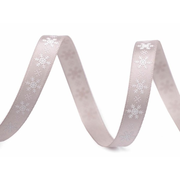 5m beige léger blanc satin bandes à neige largeur 10 mm, bandes - thème de Noël, haberdashery - Photo n°1