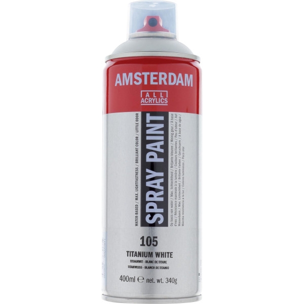 Bombe de peinture Amsterdam 400 ml blanc de titane - Photo n°1