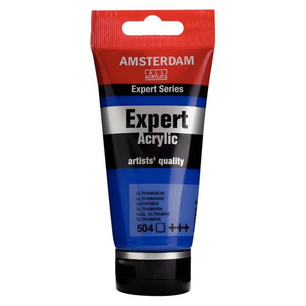 Tube de peinture acrylique - Bleu Outremer 504 - Expert Acrylic - Amsterdam - Photo n°1