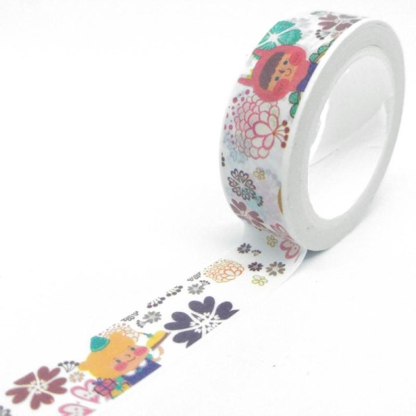 Washi tape motifs variés enfantins 10mx15mm multicolore - Photo n°1