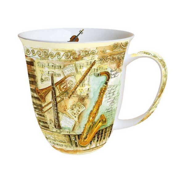Mug, tasse, porcelaine AMBIENTE 10.5 cm 0.4 l MUSIC INSTRUMENTS - Photo n°1