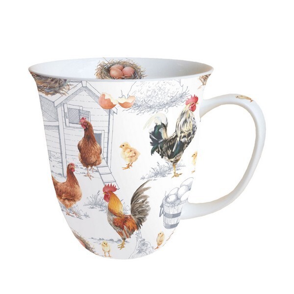 Mug, tasse, porcelaine AMBIENTE 10.5 cm 0.4 l CHICKEN FARM - Photo n°1