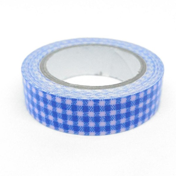Fabric tape vichy 5mx15mm bleu foncé - Photo n°1