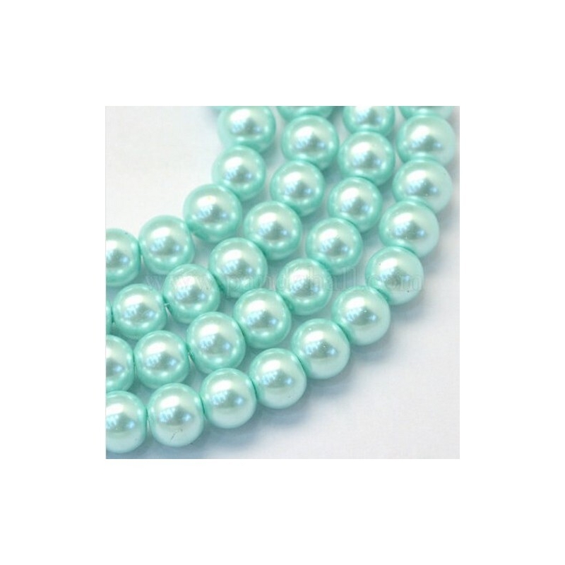 50 perles Nacrées 6mm Gris foncé verre de Bohème 