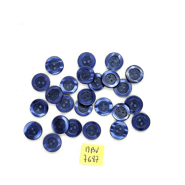 25 Boutons en résine bleu - 14mm - ABV7687 - Photo n°1