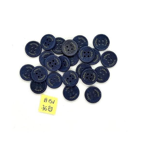 23 Boutons en résine bleu - 15mm - ABV7689 - Photo n°1