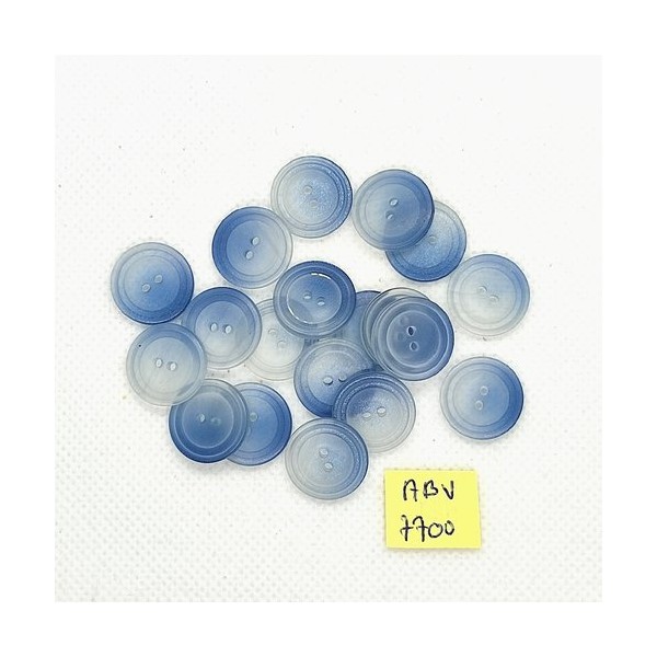19 Boutons en résine bleu clair - 15mm - ABV7700 - Photo n°1