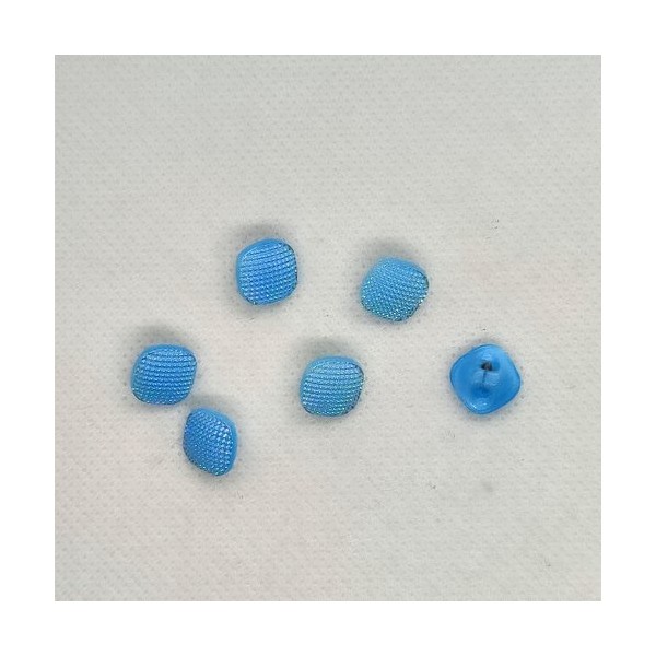6 Boutons en verre bleu clair - 9x9mm - BRI655 - Photo n°1