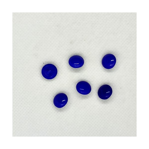 6 Boutons en verre bleu - 10mm - BRI655 - Photo n°1