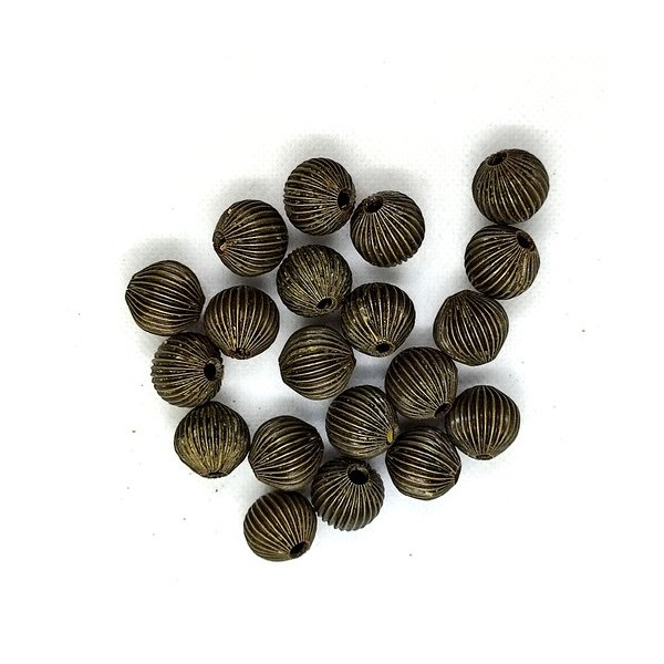 20 Perles métallique bronze - 18mm - Photo n°1