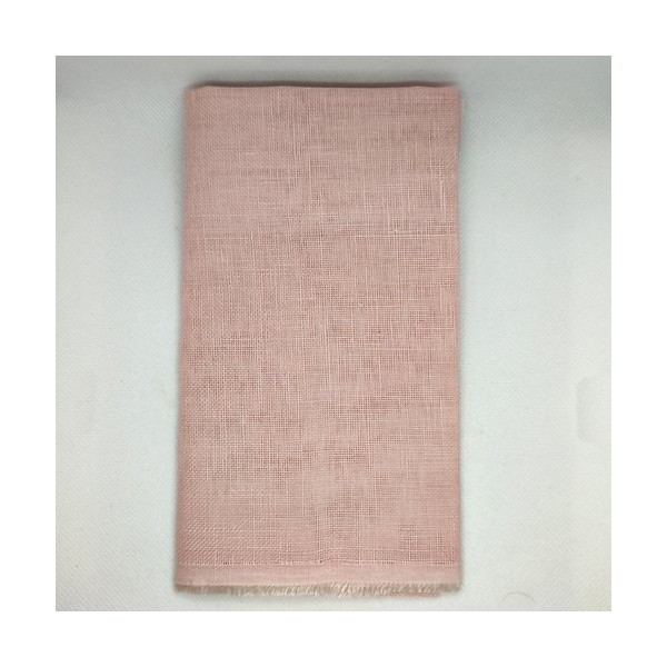 Toile étamine à broder 12 fils / cm - rose pale - 46x42cm - 100% lin - Photo n°1