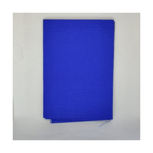 Toile aida à broder bleu roi - 5,5 pts / cm - 39x46cm - coton - Photo n°1