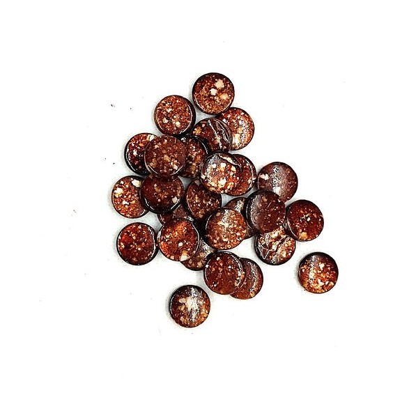 26 Perles en résine plate marron - 13mm - Photo n°1