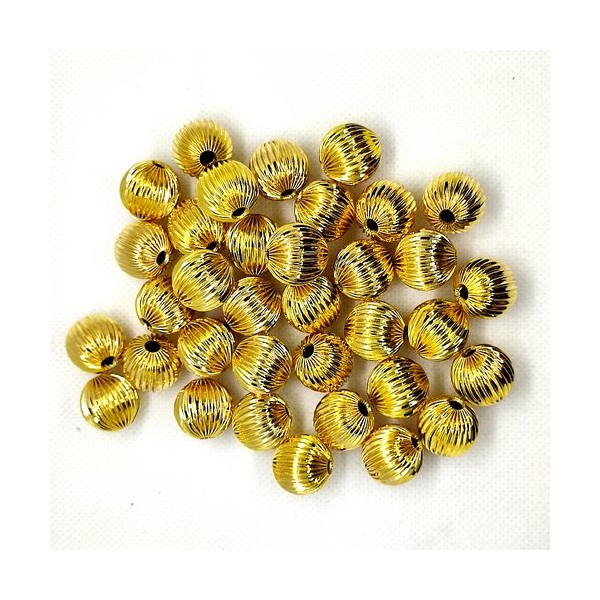 35 Perles en métal doré - 16mm - Photo n°1