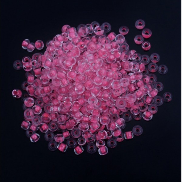 PS11846252  PAX 1 sachet d'environ 1000 Perles de rocaille en verre Rose 3x2mm 25gr qui s'illumine d - Photo n°1