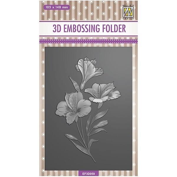 Embossing folder classeur de gaufrage 10,5 x 14,8 cm TIGE DE FLEURS 059 - Photo n°1