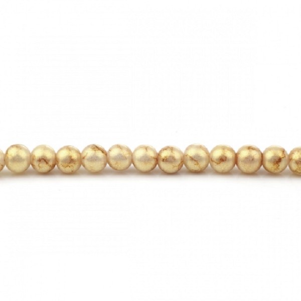 Perles en verre 8 mm doré et jaune x 10 - Photo n°3