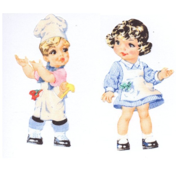 16 Patch Thermocollant Tissu Paper Doll Poupée Appliques à repasser Scrapbooking ou Couture - Photo n°4