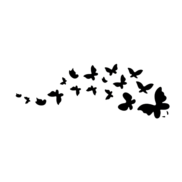 POCHOIR PLASTIQUE 29*10cm : papillons (01) - Photo n°1