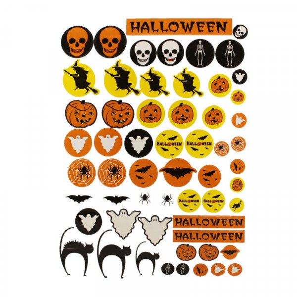 Gommettes - Halloween - Fantôme Citrouille Sorcière - Pour enfant - 110 stickers - Photo n°1