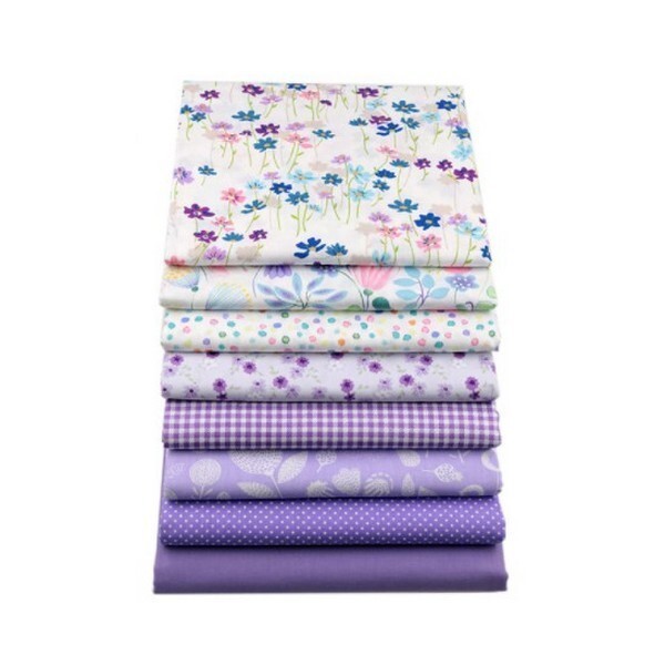 8 coupons tissu patchwork coton couture 20 x 25 cm TONS MAUVE 452S - Photo n°1