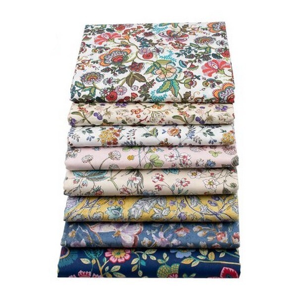 8 coupons tissu patchwork coton couture 20 x 25 cm FLEURI 20455 - Photo n°1