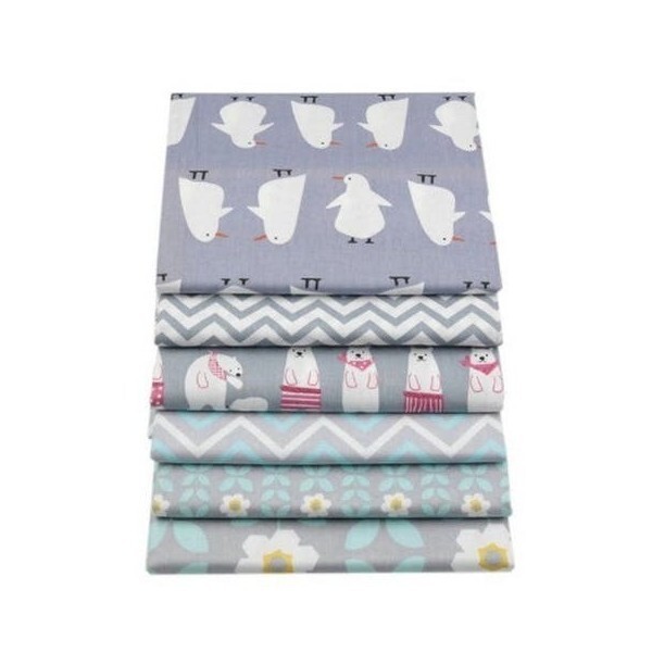 6 coupons tissu patchwork coton couture 20 x 25 cm FLEUR OURS MANCHOT 9055 - Photo n°1