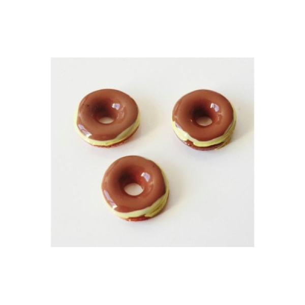 Cabochon Donut 10mm Glaçage CHOCOLAT - Photo n°1