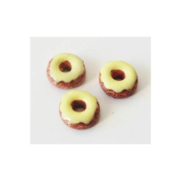 Cabochon Donut 10mm Glaçage VANILLE - Photo n°1