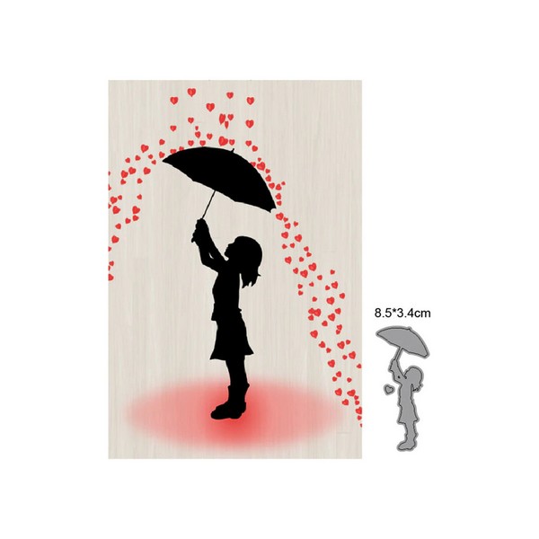 Die petite fille sous une pluie de coeurs - Photo n°1