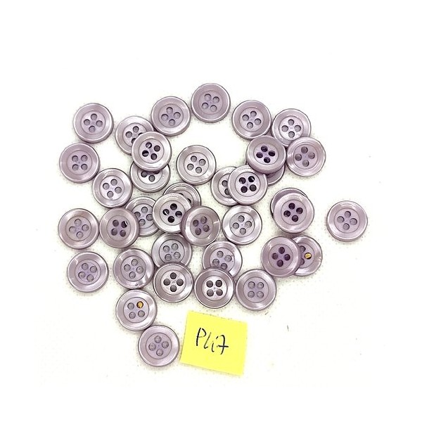 37 Boutons en résine lilas clair - 11mm - P47 - Photo n°1