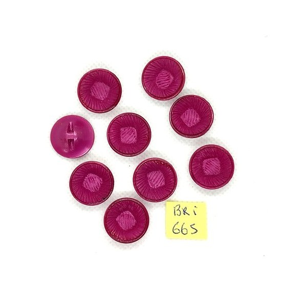 9 Boutons en résine violet clair - 18mm - BRI665 - Photo n°1