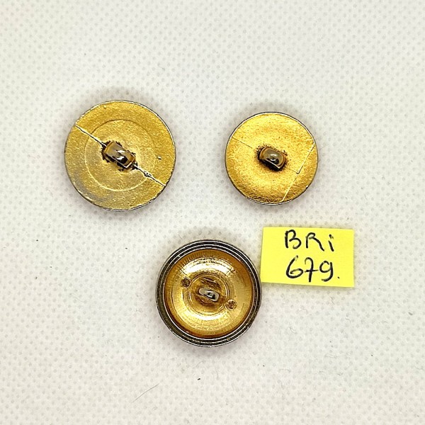 3 Boutons en résine et métal doré - une ancre – 18 à 22mm - BRI679 - Photo n°2