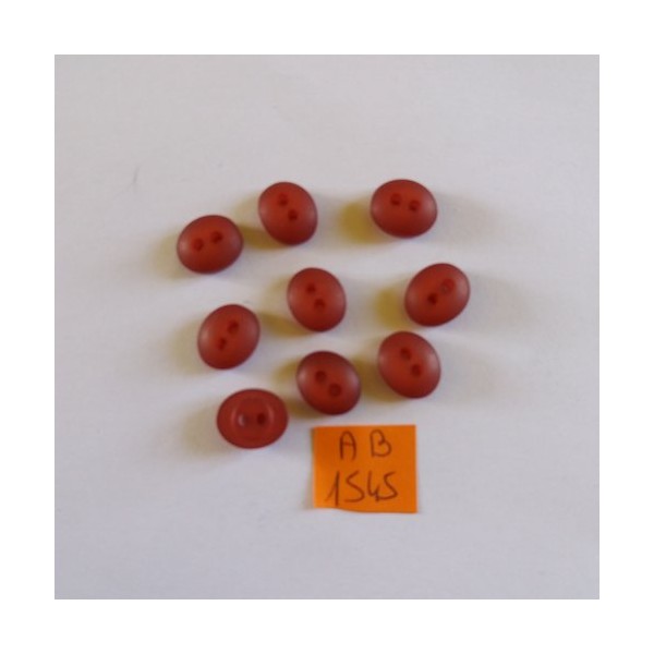 9 Boutons en résine rouge foncé - 15x12mm - AB1545 - Photo n°1