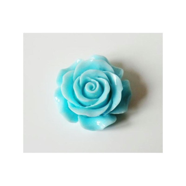 1x Cabochon Rose 30mm TURQUOISE PASTEL - Photo n°1
