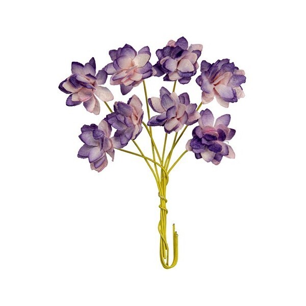 Tige de 8 Chrysanthème en papier de murier décoration scrapbooking PARME - Photo n°1
